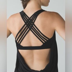 Lululemon | Wild Tank | Black & Gold Thin Stripe